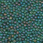 Miyuki Drop Beads 3,4mm 0146FR transparent rainbow matt Green 10gr