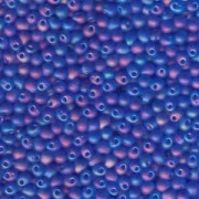 Miyuki Drop Beads 3,4mm 0150FR transparent rainbow matt Sapphire Blue 10gr