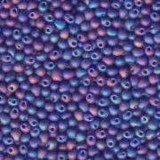 Miyuki Drop Beads 3,4mm 0151FR transparent rainbow matt Cobalt Blue 10gr