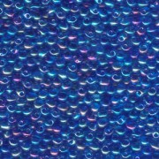 Miyuki Drop Beads 3,4mm 0261 transparent rainbow Blue 10gr