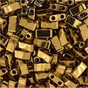 Miyuki Halb Tila Beads 2,2x5mm metallic dark Bronze HTL0457 ca 7,8gr