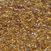 Miyuki Long Magatama Beads 4x7mm ca8,5gr 0003 transparent silverlined Gold