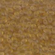 Miyuki Long Magatama Beads 4x7mm ca8,5gr 0132F transparent matt Light Gold