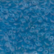 Miyuki Long Magatama Beads 4x7mm ca8,5gr 0148F transparent matt Blue Topaz