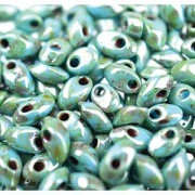 Miyuki Long Magatama Beads 4x7mm ca8,5gr 4514L Luster Picasso Blue Green
