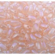 Miyuki Tropfen Beads 3x5,5mm 2132F transparent rainbow light Peach ca 25gr