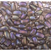 Miyuki Tropfen Beads 3x5,5mm 2136F matt transparent rainbow Grey ca 25gr