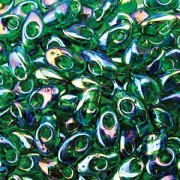 Miyuki Long Magatama Beads 4x7mm ca8,5gr 0179 transparent luster Green
