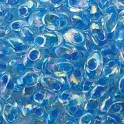 Miyuki Long Magatama Beads 4x7mm ca8,5gr 2149 aqua lined rainbow Crystal