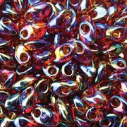 Miyuki Long Magatama Beads 4x7mm ca8,5gr 0257 transparent rainbow dark Topaz