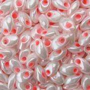 Miyuki Long Magatama Beads 4x7mm ca8,5gr 0427 colorlined White Pink