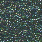 Miyuki Rocailles Beads 3mm 0179 transparent rainbow Green-Gold ca 13gr