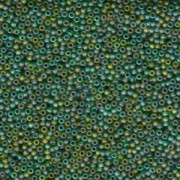 Miyuki Rocailles Beads 2mm 0146FR transparent rainbow matt Green 12gr