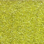 Miyuki Rocailles Beads 1,5mm 0014 transparent silverlined Lime Green ca 11gr