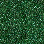 Miyuki Rocailles Beads 1,5mm 0017 transparent silverlined Emerald Green ca 11gr