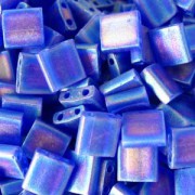 Miyuki Tila Beads 5mm transparent matt irisierend Cobalt TL0151FR 7,2gr