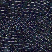 Miyuki Würfel Beads, Cube, Square Beads 3mm 0401R opaque rainbow Black 20gr