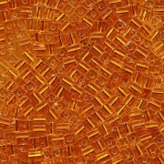Miyuki Würfel Beads, Cube, Square Beads 4mm 0008 transparent silverlined Orange 25gr