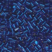 Miyuki Würfel Beads, Cube, Square Beads 4mm 0019 transparent silverlined Sapphire Blue 20gr