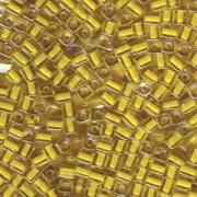 Miyuki Würfel Beads, Cube, Square Beads 4mm 0202 insinde colorlined Yellow 25gr