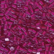 Miyuki Würfel Beads, Cube, Square Beads 4mm 0209 insinde colorlined Fuchsia 20gr
