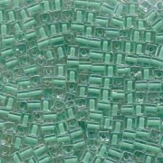 Miyuki Würfel Beads, Cube, Square Beads 4mm 0219 insinde colorlined Aqua 20gr