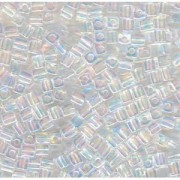 Miyuki Würfel Beads, Cube, Square Beads 4mm 0250 transparent rainbow Clear 20gr