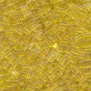 Miyuki Würfel Beads, Cube, Square Beads 4mm 0252 transparent rainbow Yellow 25gr