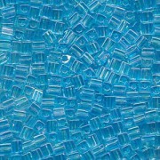 Miyuki Würfel Beads, Cube, Square Beads 4mm 0260 transparent rainbow Blue Topaz 20gr