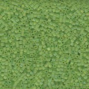 Miyuki Würfel Beads, Cube, Square Beads 1,8mm 0143FR transparent rainbow matt Lime Green 12gr