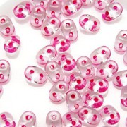 SuperDuo Perlen 2,5x5mm pink lined Crystal DU0500030-44877 ca 24gr