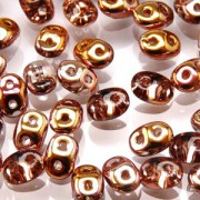 SuperDuo Perlen 2,5x5mm Rosaline Capri Gold DU0570120-27101 ca 24gr