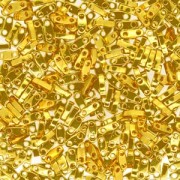 Miyuki Quarter Tila Perlen 5x1.5mm Bright 24 Karat Gold Plated ca. 7gr