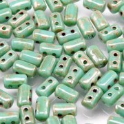 Rulla Beads 3x5mm Turquoise Green Picasso ca 10gr