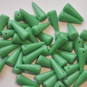 Spikes Glasperlen 13x5mm Green Turquoise 24 Stück
