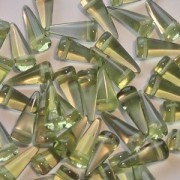 Spikes Glasperlen 13x5mm Greyish Green 24 Stück