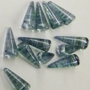 Spikes Glasperlen 17x7mm Blue Lumi 6 Stück