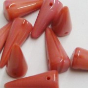 Spikes Glasperlen 17x7mm Pink Coral 6 Stück