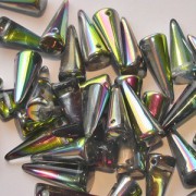 Spikes Glasperlen 17x7mm Crystal VM 12 Stück