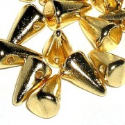 Spikes Glasperlen 8x5mm 24 Karat Gold plated 24 Stück