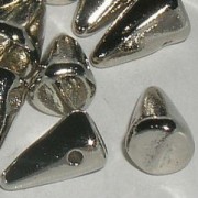 Spikes Glasperlen 8x5mm Sterling Nickel plated 24 Stück
