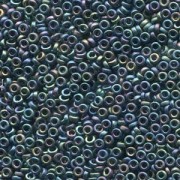 Miyuki Spacer Beads 2,2X1mm rainbow matte Black ca 10 gr