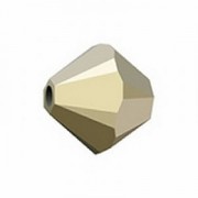 Swarovski Elements Perlen Bicones 4mm Crystal Metallic Light Gold 2X beschichtet 100 Stück