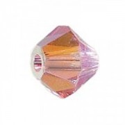 Swarovski Elements Perlen Bicones 4mm Light Rose 2xAB beschichtet 50 Stück