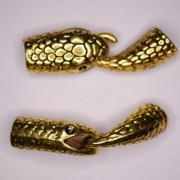 Hakenverschluss Schlangenkopf 40mm lang goldfarben
