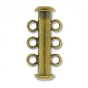 Rohrsteckverschluss 21mm 3-strängig Antique Brass 1 Stück