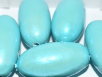 Paper Mache Bead Olive 40x18 mm Light Turquoise