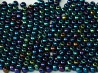 Glasperlen rund gepresst Rainbow Jet Blue 3mm ca 150 Stück