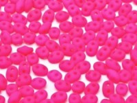 SuperDuo Perlen 2,5x5mm Neon Bright Pink DU0525123-87 ca 24gr