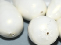 Paper Mache Bead Drop 40x23 mm Pearl White